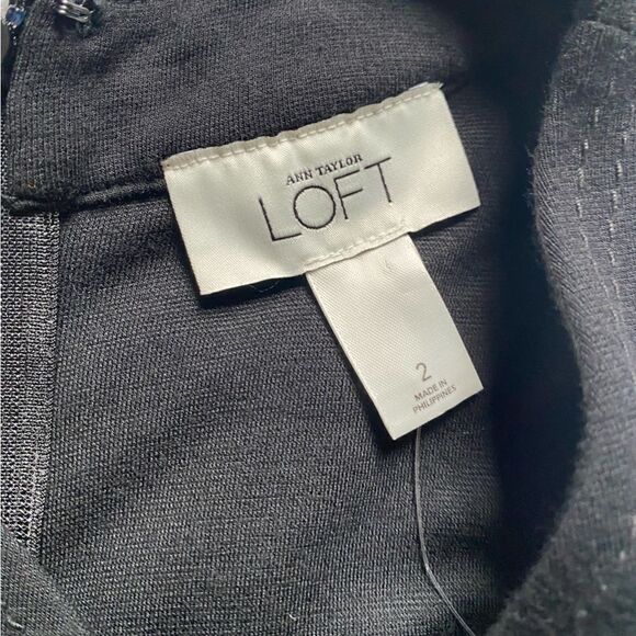 Ann Taylor Loft Dress Sleeveless Black Stretchy Flowy Women’s Size 2 NEW - Picture 9 of 10